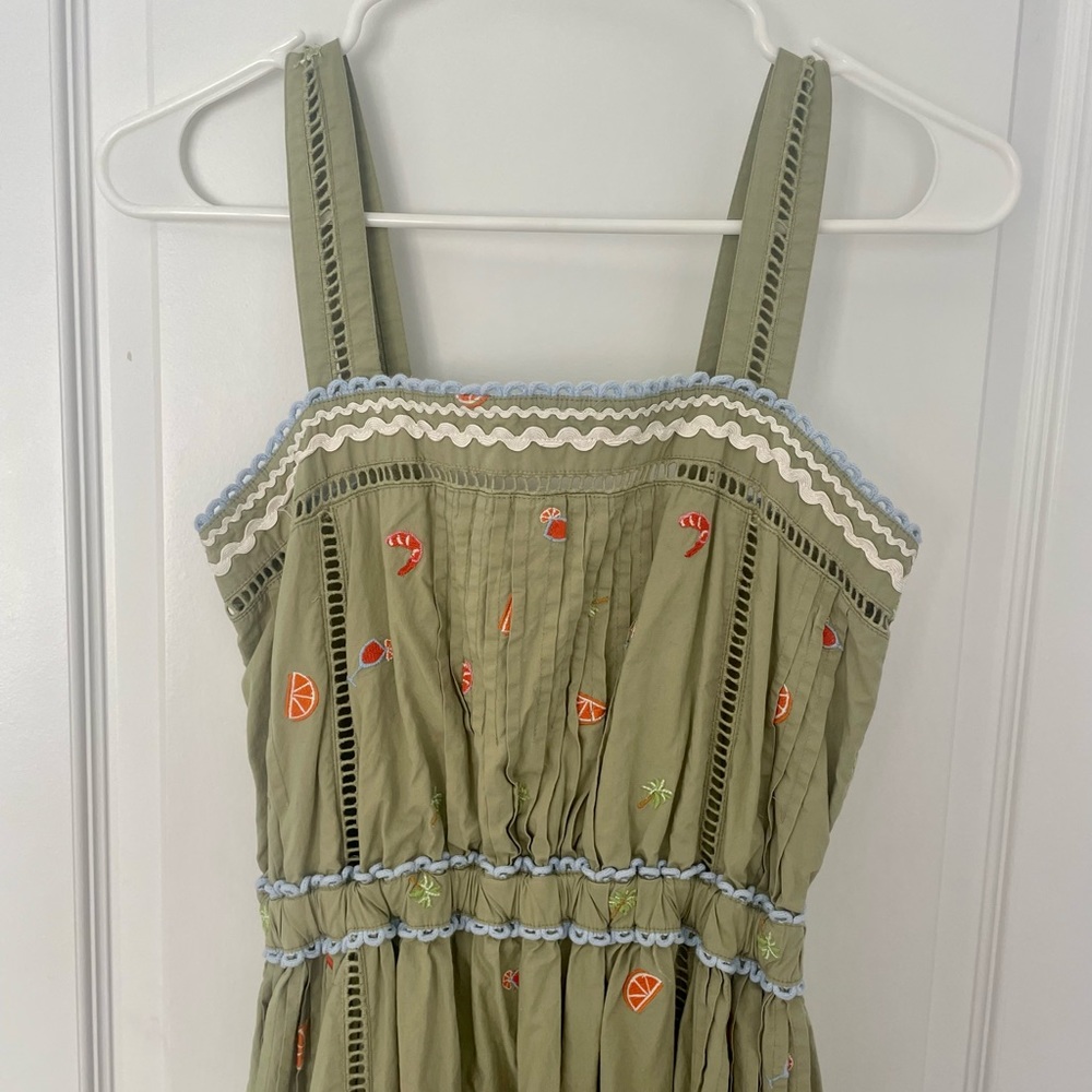 Roller Rabbit Green Maxi Dress With Shrimp, Cocktail,… Gem